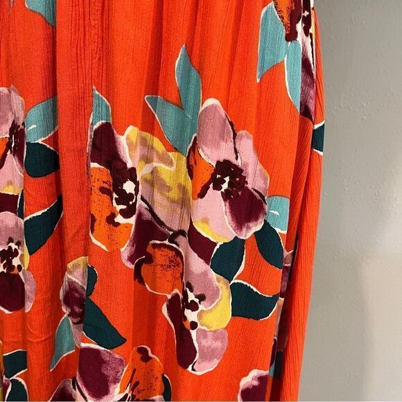 Maurices Floral asymmetrical midi dress cottage core style - Picture 4 of 15